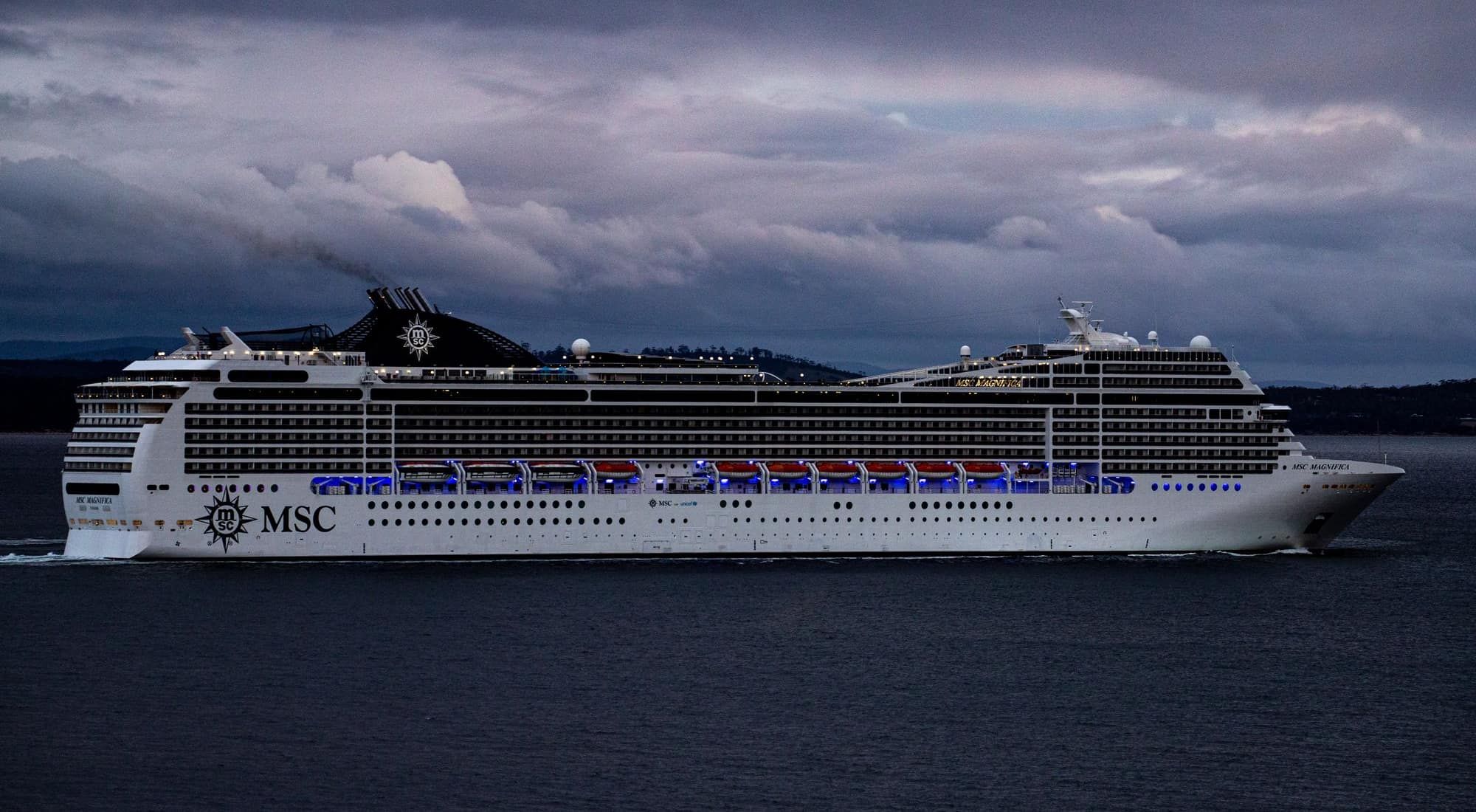 A cruise ship at sea off the Maltese coast